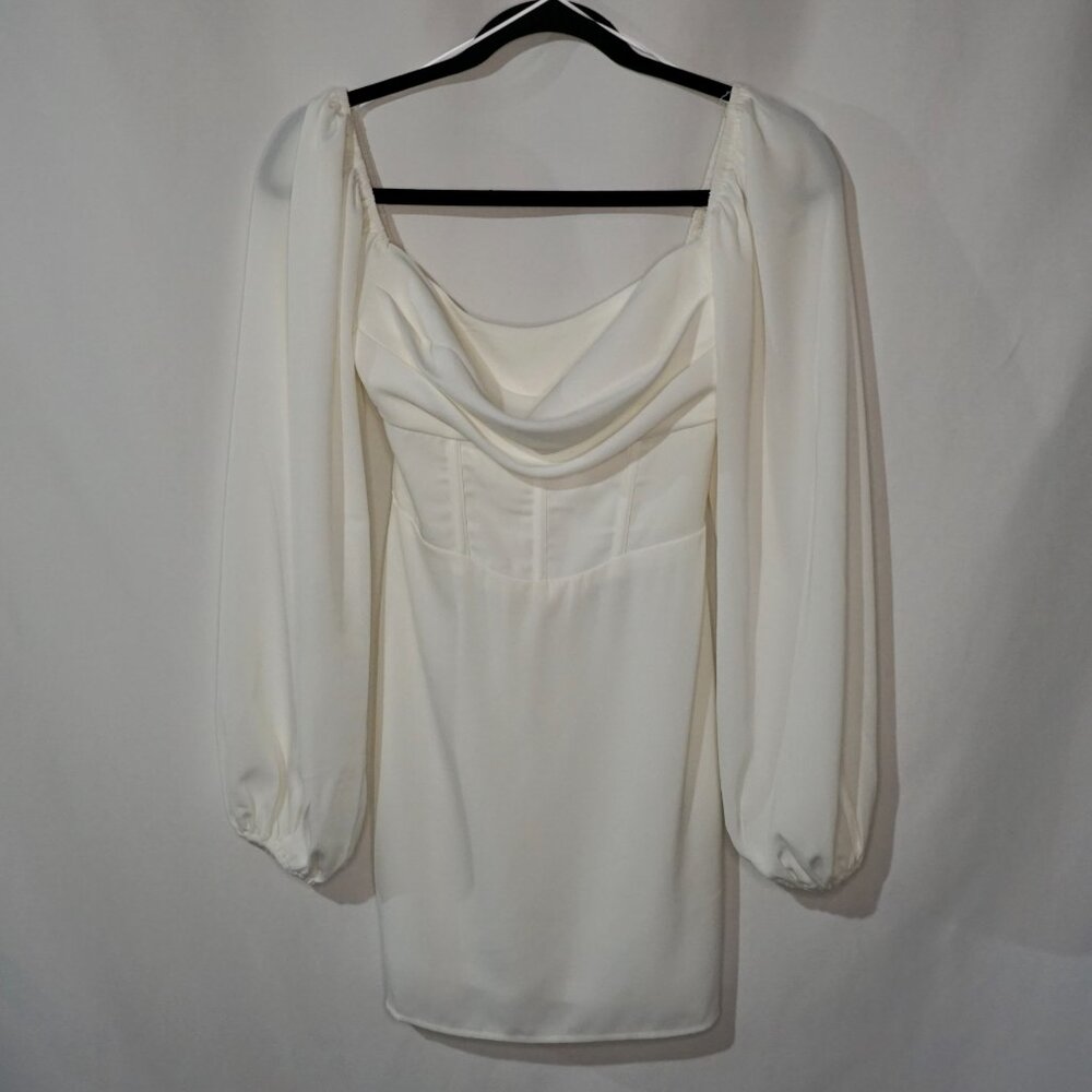 NEW Princess Polly Lillie long sleeve mini dress white - Size 0 - Picture 7 of 16